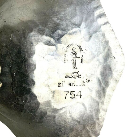 Continental Hand Wrought Aluminum Silver Double Candy Nut Dish - Picture 7 of 8